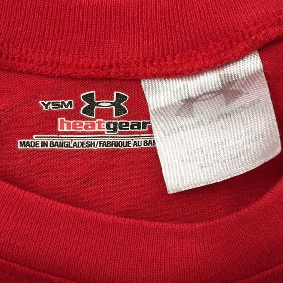 Under Armour Heat Gear T-Shirt Youth Medium Red Short Sleeve - Picture 4 of 4
